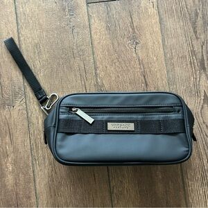 Versace Black Men's Toiletry Bag Pouch with Detachable Strap